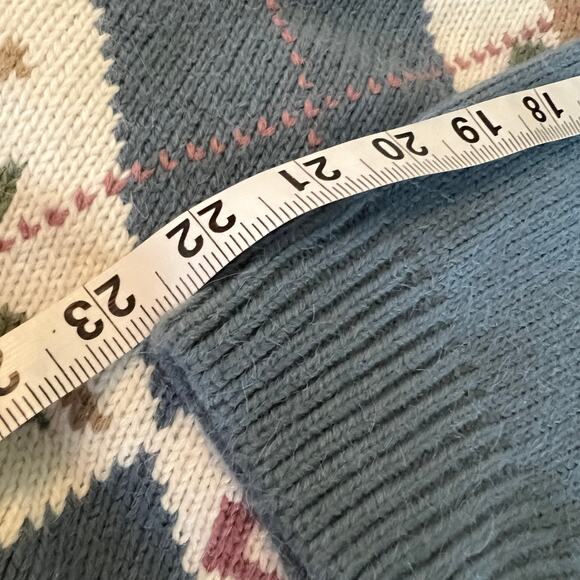 Vintage Alfred Dunner argyle fair isle pattern snowflake granny sweater 3X - Picture 8 of 8